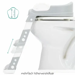 Toilettentrainer Ben höhenverstellbare Stufen, vormontiert ohne Schrauben - Weiß Grau