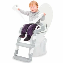 Toilettentrainer Ben höhenverstellbare Stufen, vormontiert ohne Schrauben - Weiß Grau