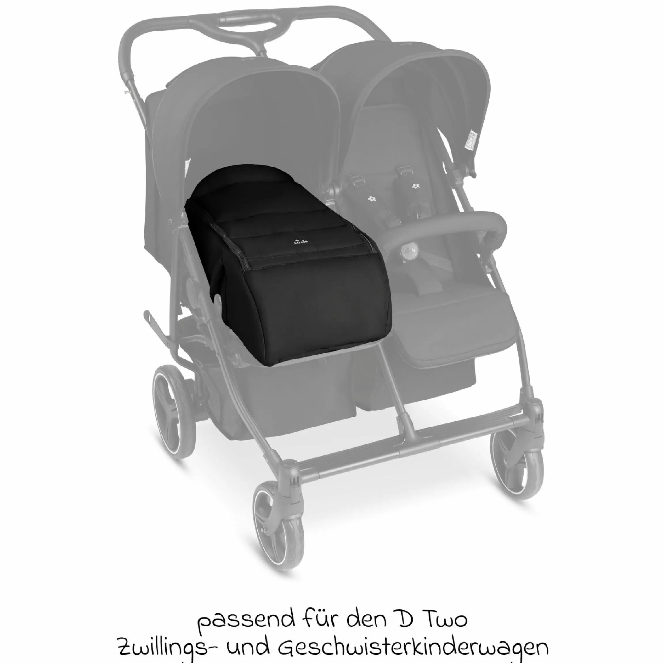 Tragetasche für Neugeborene - passend für Geschwisterwagen D Two - Black