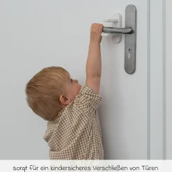 Türgriff-Stopp für kindersicheres Verschließen von Wohnungs- und Eingangstüren - Weiß - Kollektion 2024
