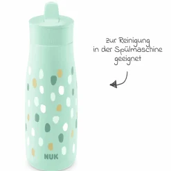 Trinkflasche Mini-Me Flip Cup - mit bissfestem Trinkaufsatz 450 ml - Punkte - Mint
