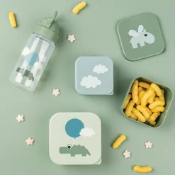 Trinkflasche mit Strohhalm 350 ml - Happy Clouds - Grün