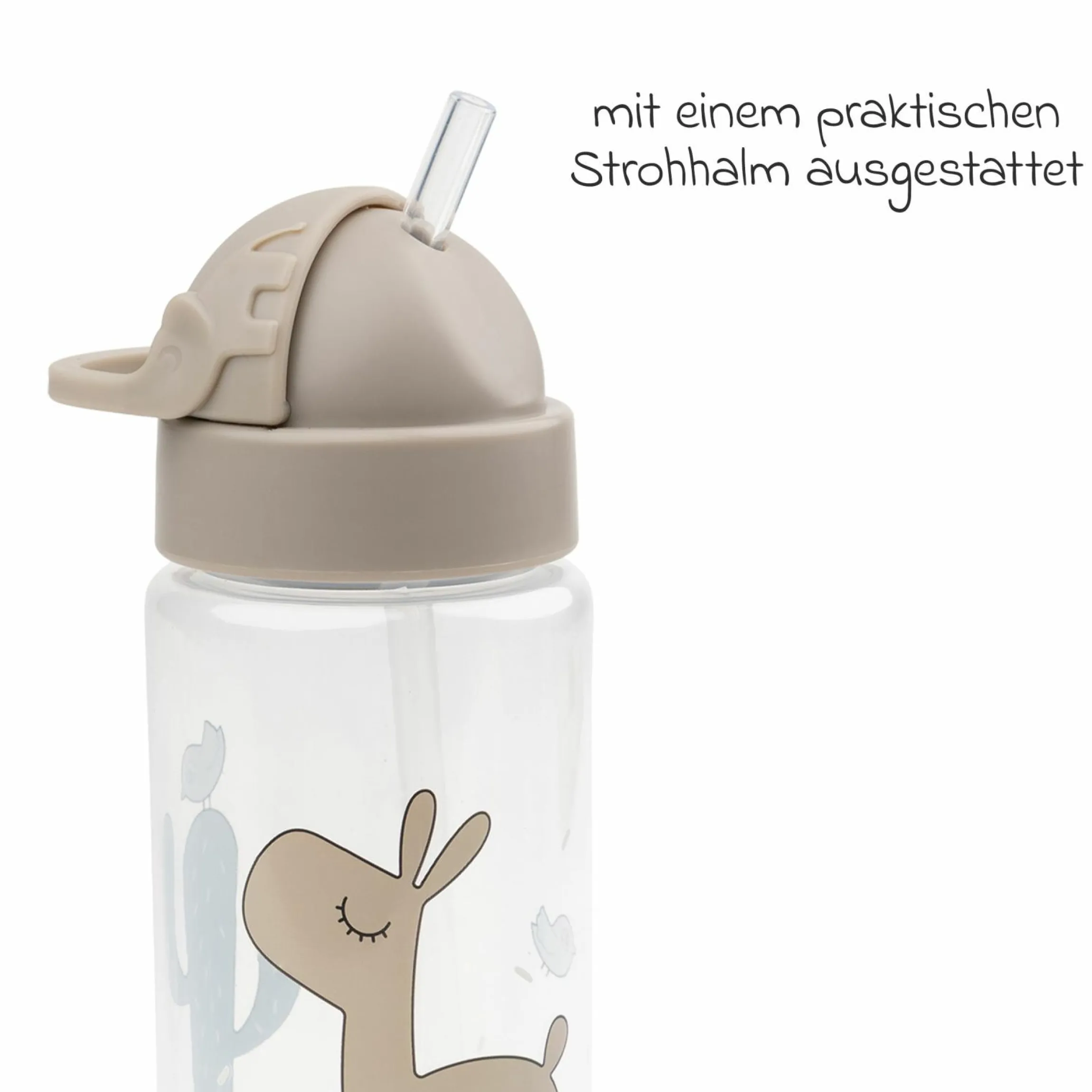 Trinkflasche mit Strohhalm 350 ml - Lalee - Sand