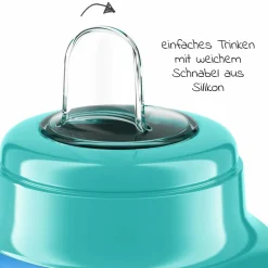 Trinklernbecher / Schnabelbecher mit weichem Silikon-Schnabel 200 ml - Grün/Blau