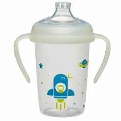 Trinklernbecher / Schnabeltasse mit Silikon-Schnabel 270 ml - Rakete