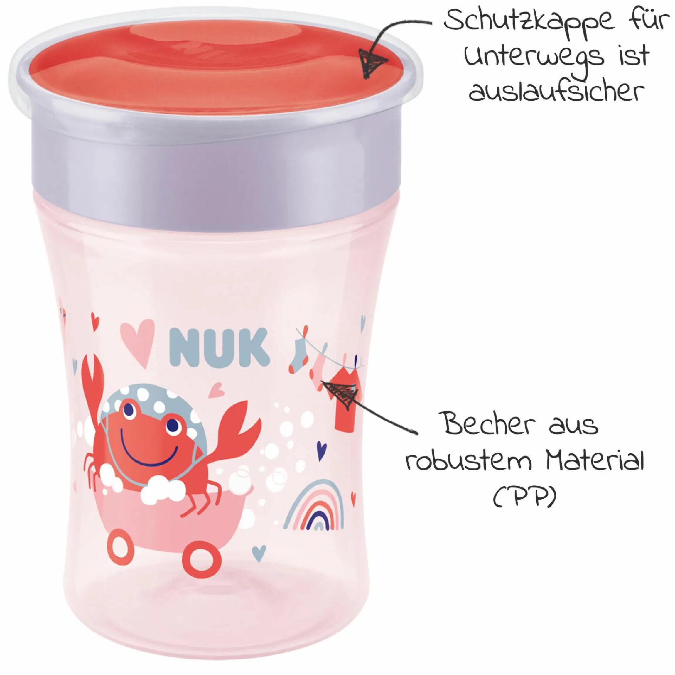 Trinklern-Becher Evolution Magic Cup 230 ml - Rot