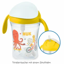 Trinklern-Becher Motion Cup 230 ml - mit weichem Strohhalm - Gelb