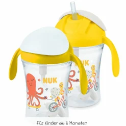 Trinklern-Becher Motion Cup 230 ml - mit weichem Strohhalm - Gelb