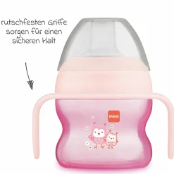 Trinklernbecher Starter Cup 150 ml + Silikon-Schnabel - Eule - Rosa