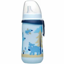 Trinklernflasche First Cup 330 ml - Silikon-Trinktülle - Hirsch - Blau