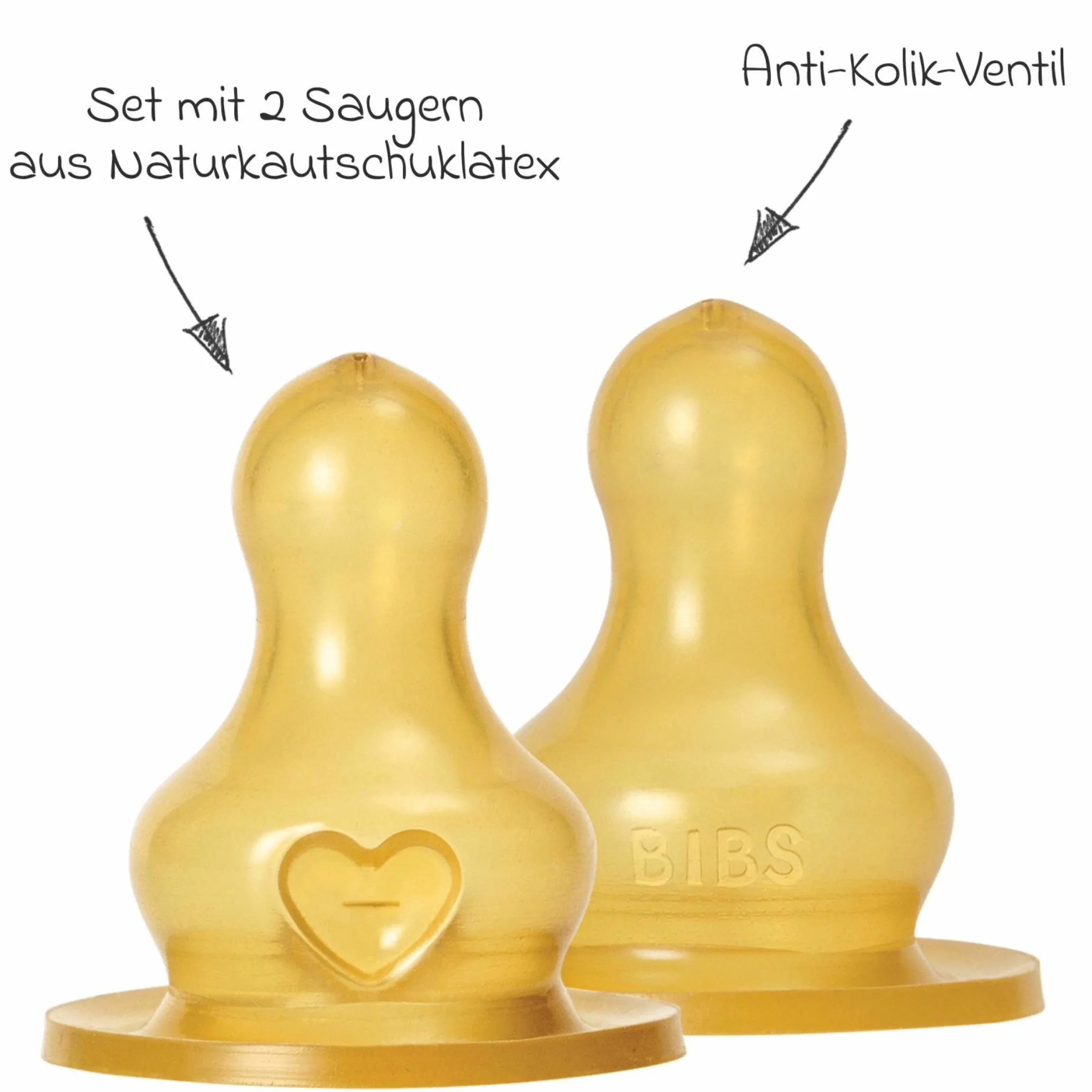 Trinksauger 2er Pack Latex Bottle Nipple - mittlerer Nahrungsfluss