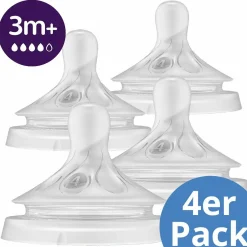 Trinksauger 4er Pack Natural Response - Silikon Saugerstufe 4 - 3M+