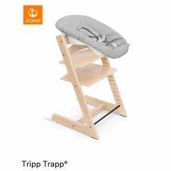 Tripp Trapp® Natur Newborn Set - Hochstuhl + Neugeborenenaufsatz (verstellbar) Grey