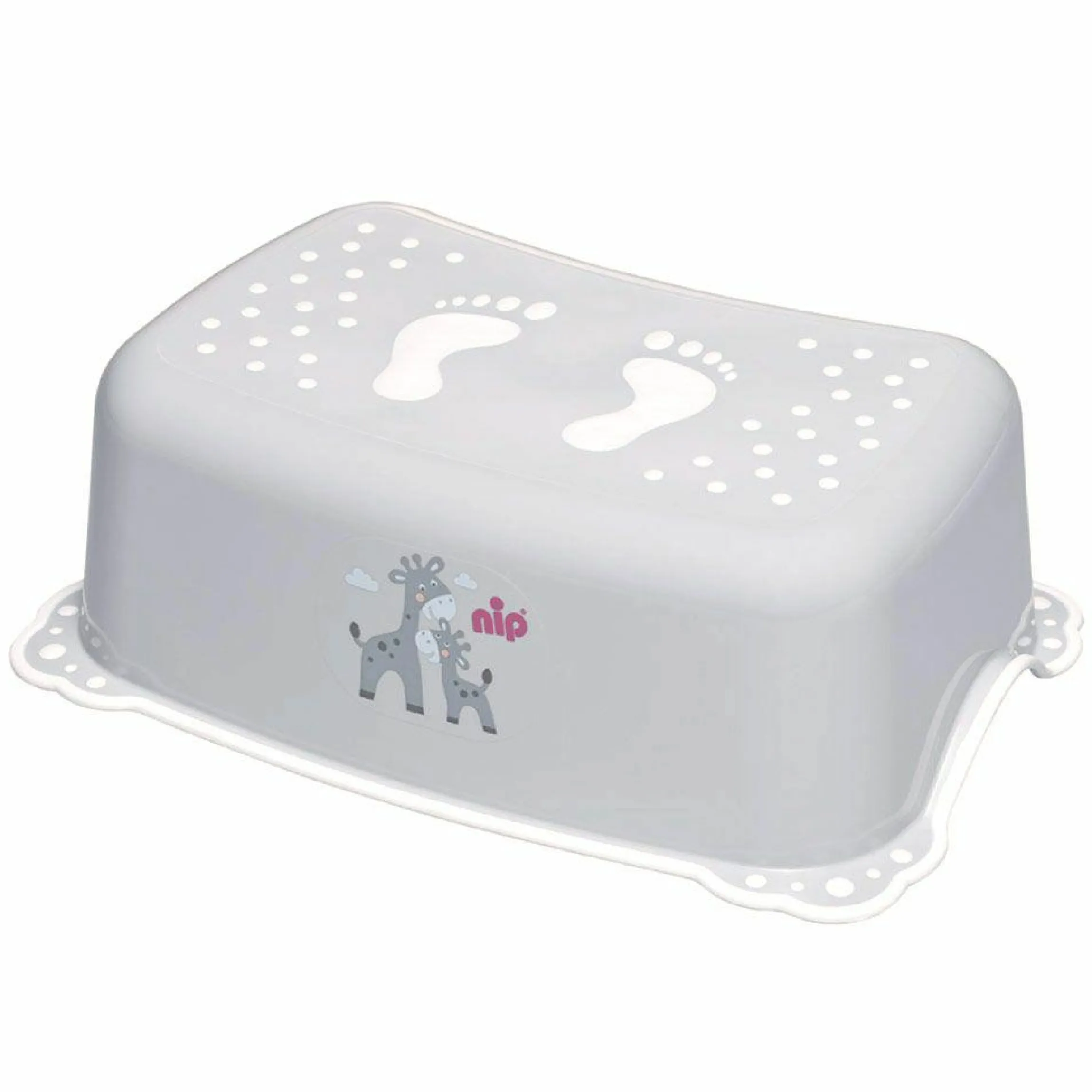 Tritthocker - Giraffe - Grau