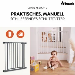 Türschutzgitter / Treppenschutzgitter Open N Stop 2 (75-80 cm) - Dark Grey