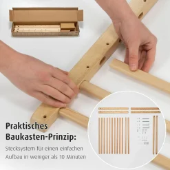 Türschutzgitter / Treppenschutzgitter (63 bis 103,5 cm) zum Schrauben - Natur