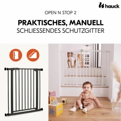 Türschutzgitter / Treppenschutzgitter Open N Stop 2 (75-80 cm) - Black