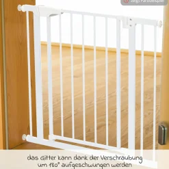 Türschutzgitter / Treppenschutzgitter Autoclose (75 bis 82 cm) zum Klemmen ohne bohren, schließt selbsständig - Schwarz