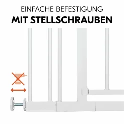 Türschutzgitter / Treppenschutzgitter Open N Stop 2 (75-80 cm) inkl. 9 cm Verlängerung - White