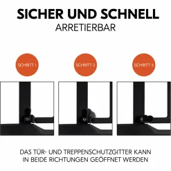 Türschutzgitter / Treppenschutzgitter Clear Step 2 (75-80 cm) - Black