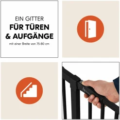 Türschutzgitter / Treppenschutzgitter Clear Step 2 (75-80 cm) - Black