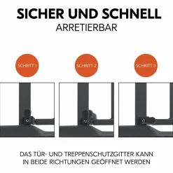 Türschutzgitter / Treppenschutzgitter Clear Step 2 + Türstopper 3er Pack - Dark Grey