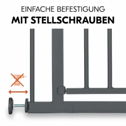 Türschutzgitter / Treppenschutzgitter Open N Stop 2 + Türstopper 3er Pack - Dark Grey