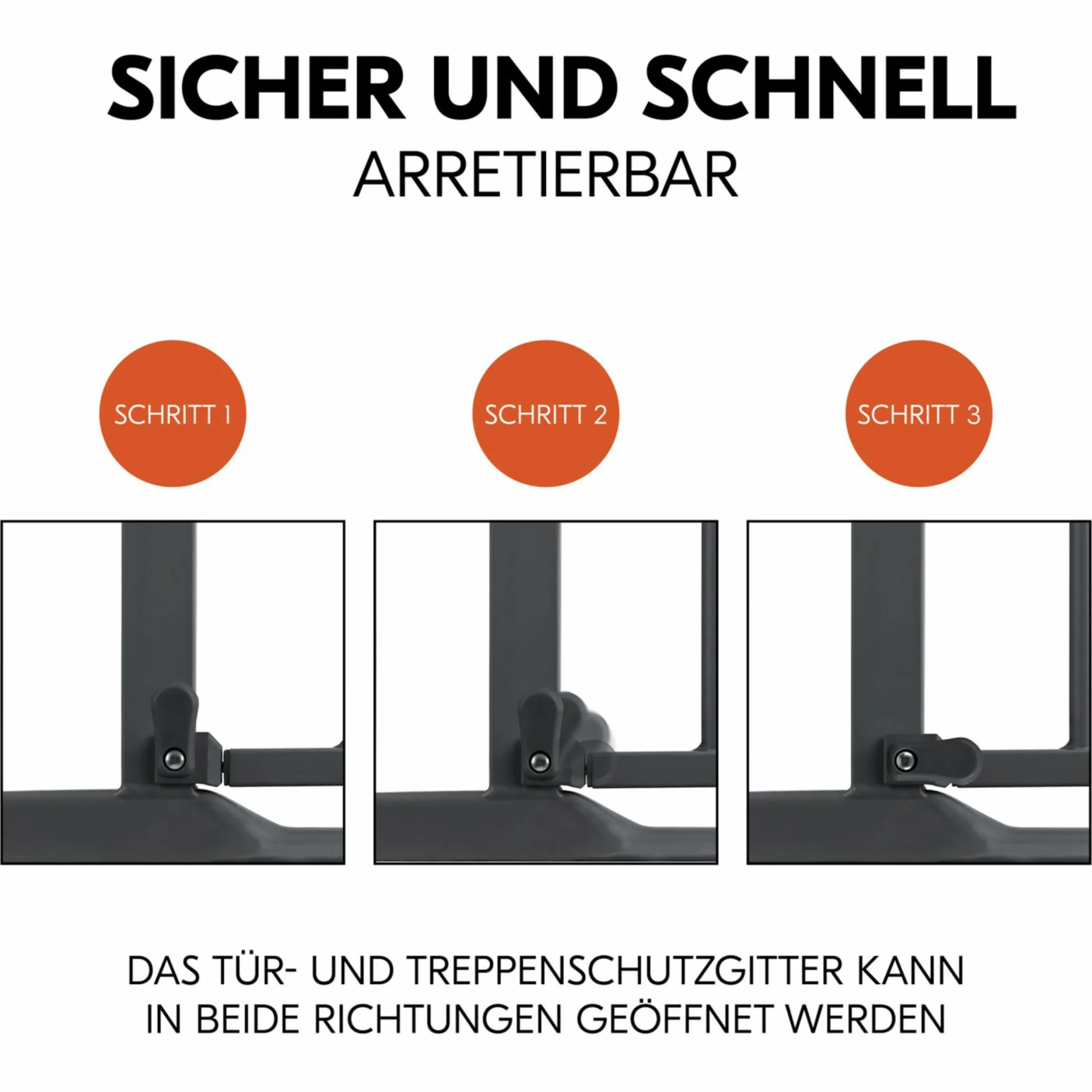 Türschutzgitter / Treppenschutzgitter Clear Step 2 (75-80 cm) - Dark Grey