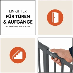 Türschutzgitter / Treppenschutzgitter Clear Step 2 (75-80 cm) - Dark Grey