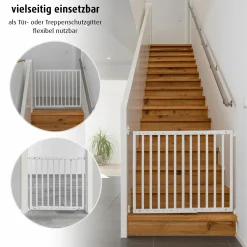 Türschutzgitter / Treppenschutzgitter (63 bis 103,5 cm) zum Schrauben - Weiß