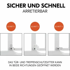Türschutzgitter / Treppenschutzgitter Clear Step 2 (75-80 cm) inkl. 9 cm Verlängerung - White
