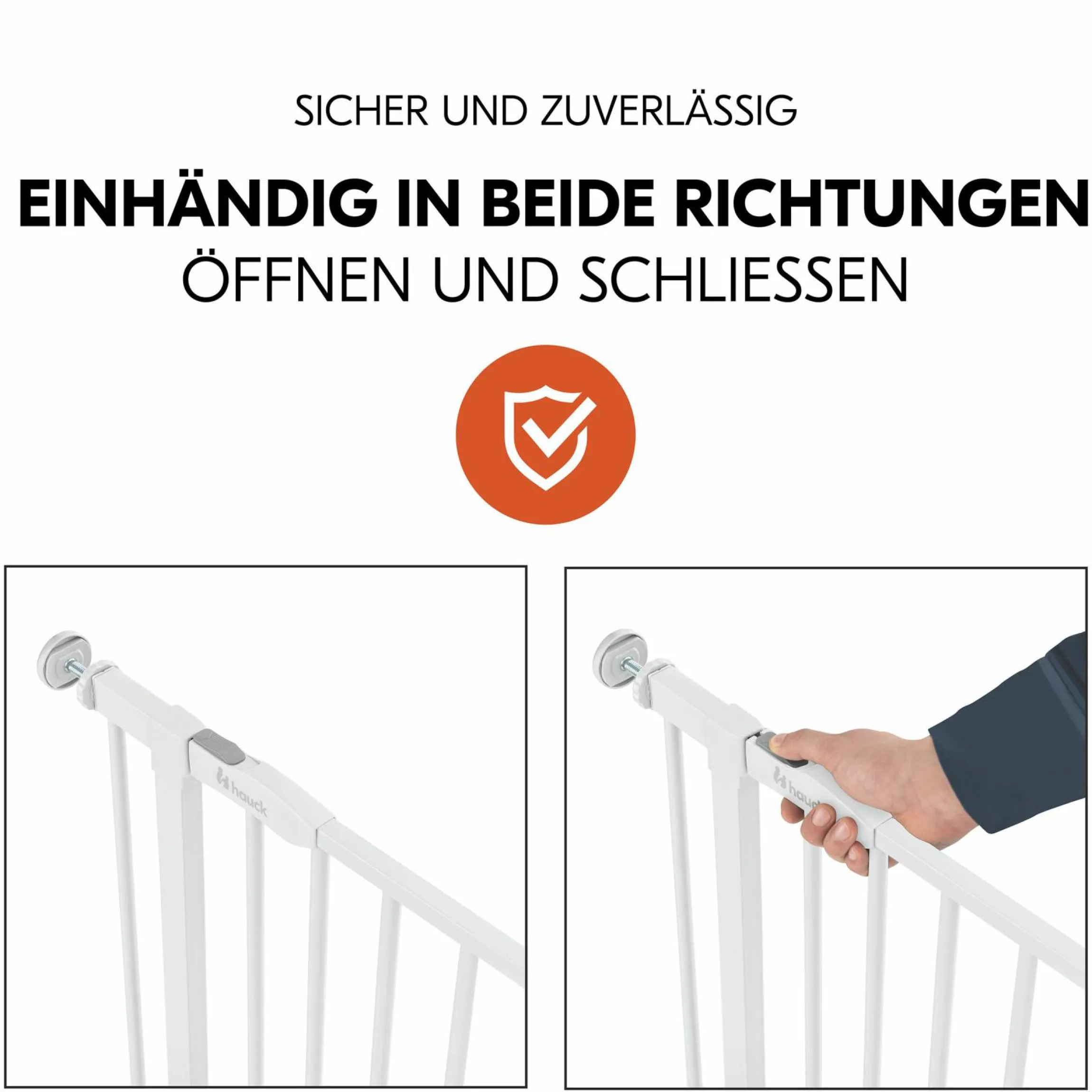 Türschutzgitter / Treppenschutzgitter Open N Stop 2 (75-80 cm) inkl. 21 cm Verlängerung - White