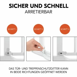 Türschutzgitter Clear Step Autoclose 2 + Türstopper 3er Pack - White