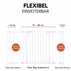 Türschutzgitter Clear Step Autoclose 2 + Türstopper 3er Pack - White