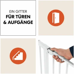 Türschutzgitter inkl. Verlängerung Clear Step Autoclose 2 Set + 9 cm - White