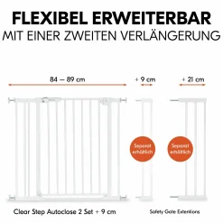 Türschutzgitter inkl. Verlängerung Clear Step Autoclose 2 Set + 9 cm - White