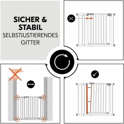 Türschutzgitter inkl. Verlängerung Clear Step Autoclose 2 Set + 9 cm - White