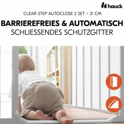 Türschutzgitter inkl. Verlängerung Clear Step Autoclose 2 Set + 21 cm - White