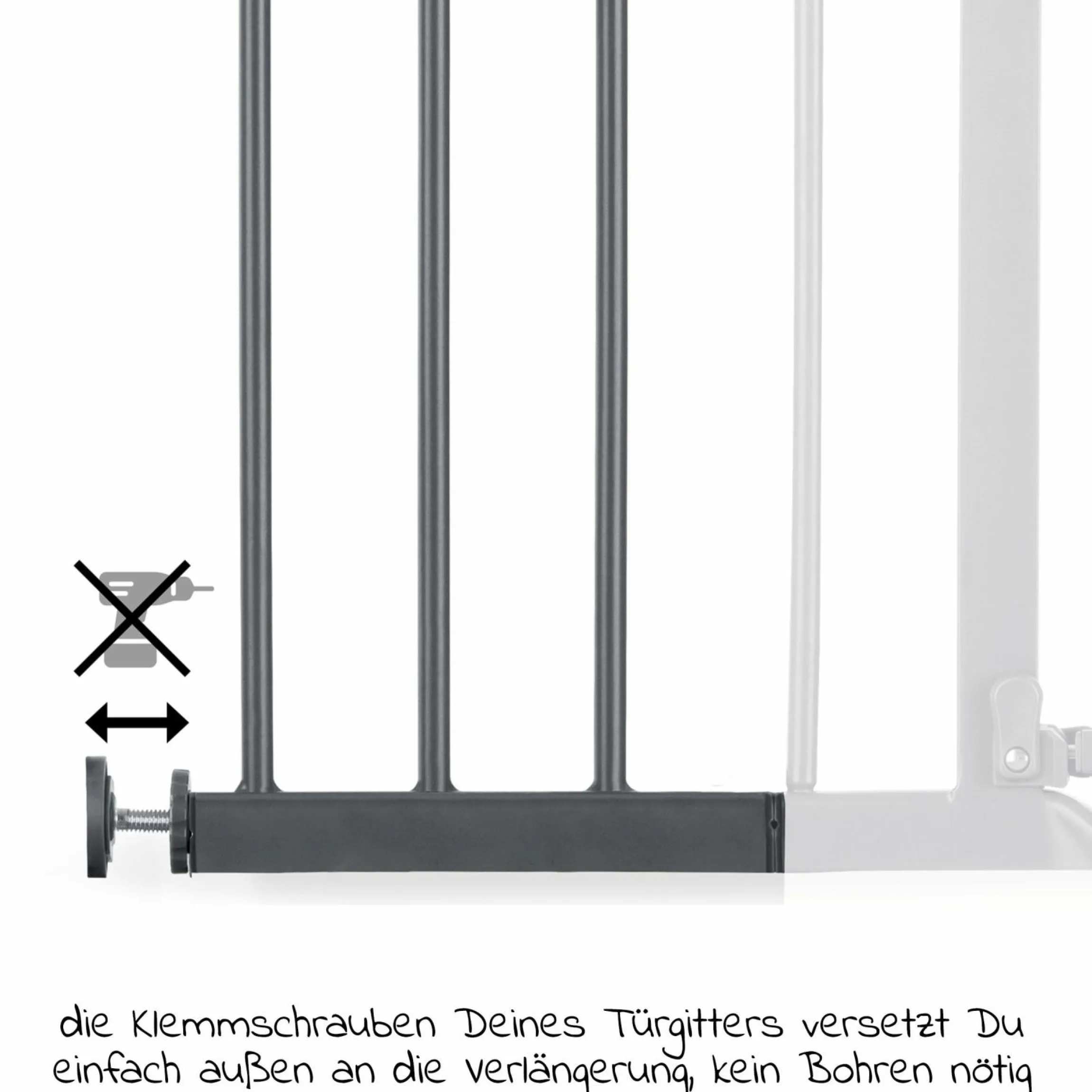 Türschutzgitter Verlängerung Safety Gate Extensions 21 cm - Dark Grey