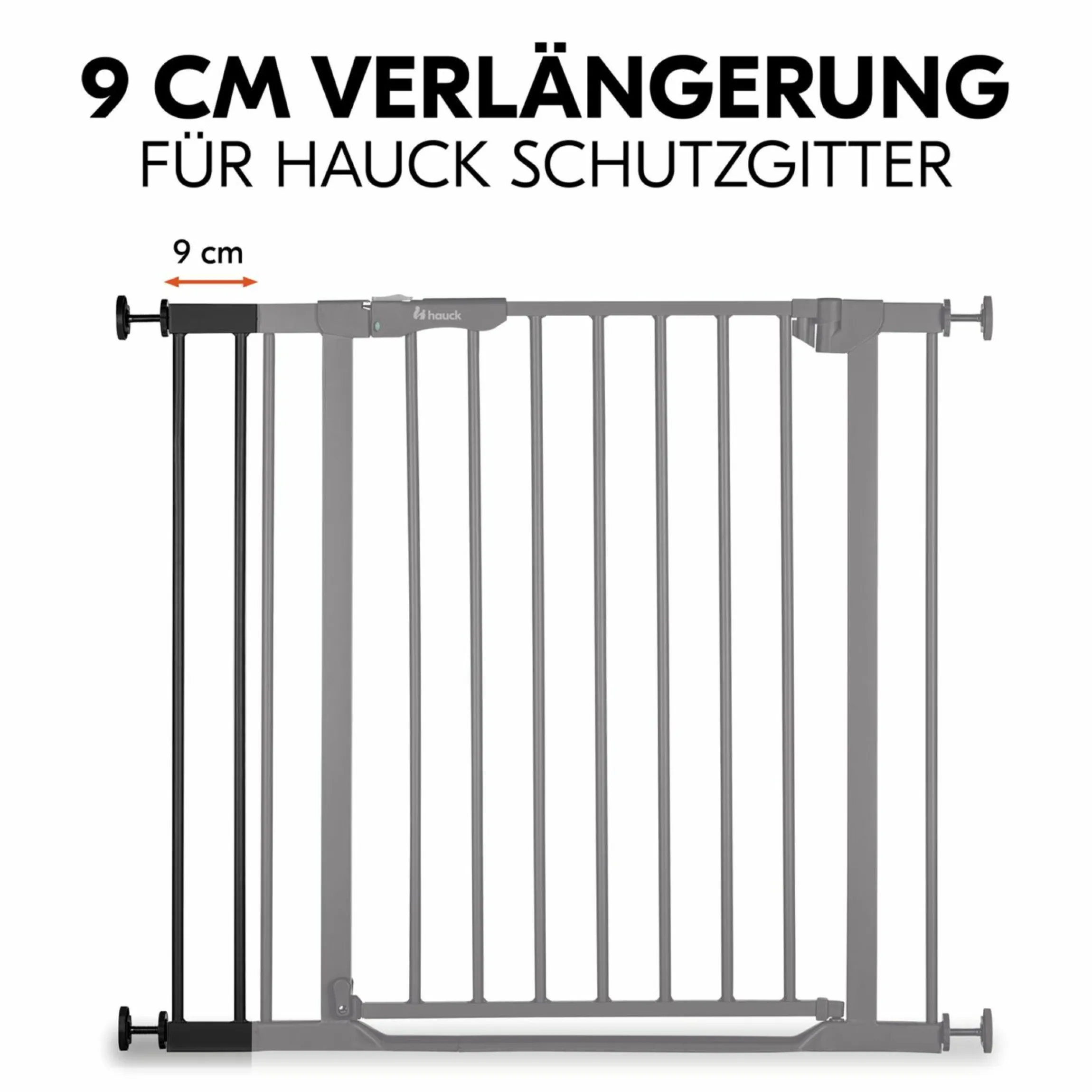 Türschutzgitter Verlängerung Safety Gate Extension 9 cm - passend für Hauck Schutzgitter - Black