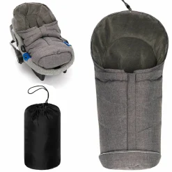 Universal Daunen-Fußsack für Babyschale & Babywanne - Melange Hellgrau