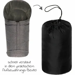 Universal Daunen-Fußsack für Babyschale & Babywanne - Melange Hellgrau