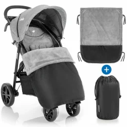 Universal Fleece-Decke / Beindecke für Kinderwagen und Buggy - Schwarz