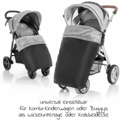 Universal Fleece-Decke / Beindecke für Kinderwagen und Buggy - Schwarz