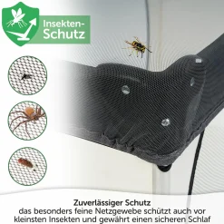 Universal Insektenschutz / Mückennetz für Baby-Reisebetten - Grau