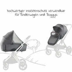 Universal Insektenschutz / Moskitonetz für Kinderwagen und Buggy - Grey