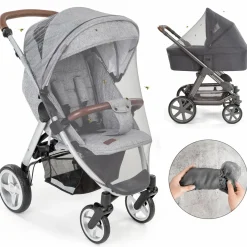 Universal Insektenschutz / Mückennetz für Kinderwagen, Buggy - Grau