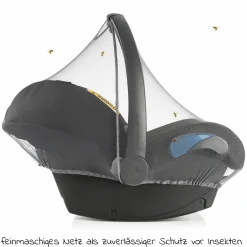 Universal Insektenschutz / Mückennetz für Babyschale - Grau