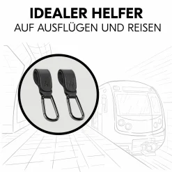 Universal Kinderwagen Haken für Tragetaschen / Wickeltaschen - Black