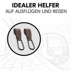 Universal Kinderwagen Haken für Tragetaschen / Wickeltaschen - Brown